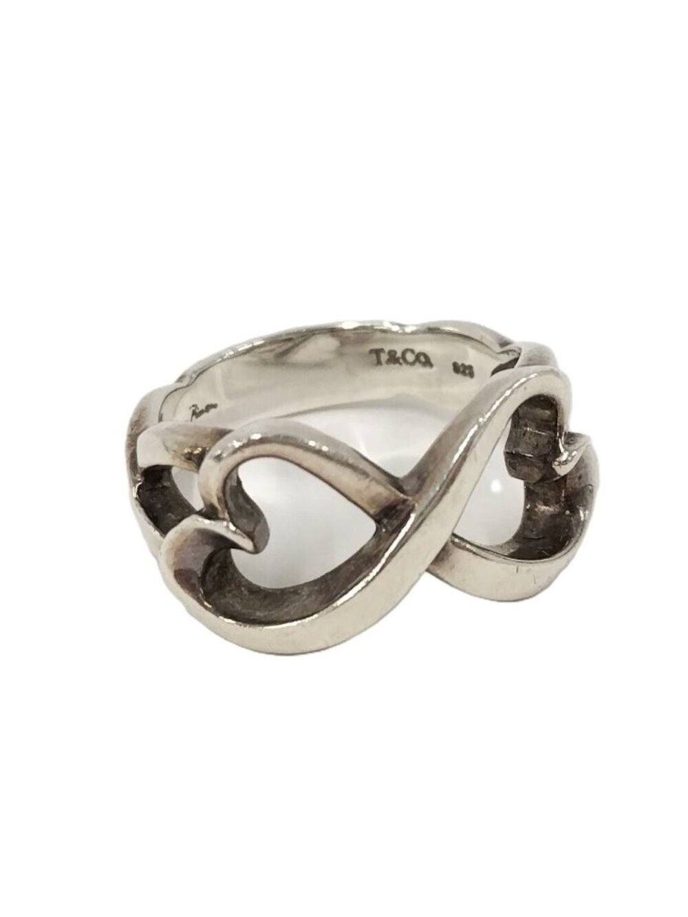 Tiffany & Co Ring Double Loving Heart Silver